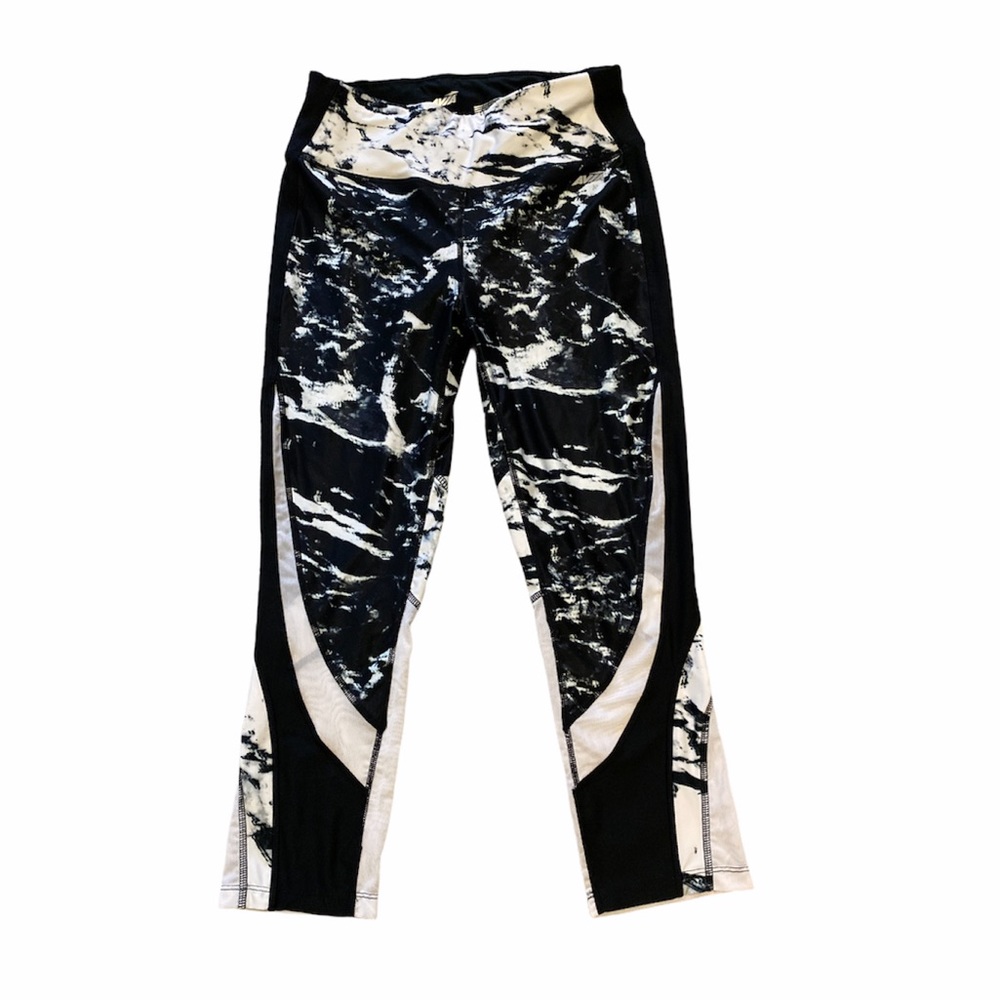 Patterned white/black leggings